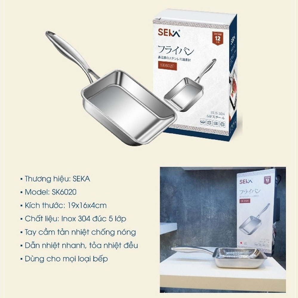 Chảo Vuông Inox SK6020