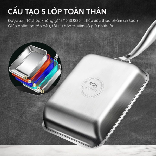 Chảo Vuông Inox SK6020